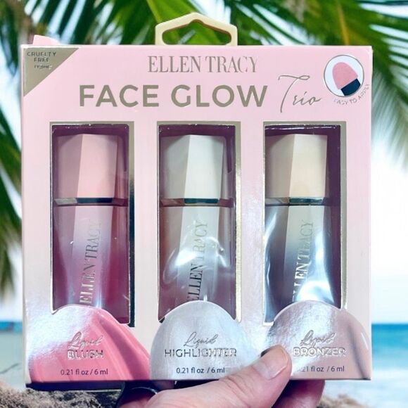 NWT Ellen Tracy Face Glow Trio Blush Highlighter Bronzer for a Glow Radiant Look - Picture 1 of 8